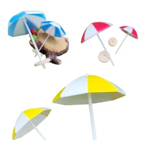 Beach Sun Miniature Umbrella Landscape Bonsai Fairy Ornament Modern Doll House Micro Landscape Decoration