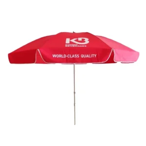 Beach Umbrella, Custom Size, UPF50+, Waterproof Windproof, Fiberglass Ribs, Aluminum Pole, Outdoor Shade