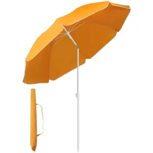 Beach Umbrella Portable Adjustable Tilt Sun Umbrella With UV Protection Full 6ft Arc