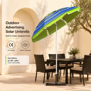 Beach Umbrellas for Sand Outdoor Layouts With Commercial Print Panel Design for Seasonal Hotel and Restaurant Sourcing