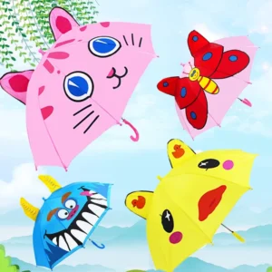 Beautiful Cartoon Cute Princess Umbrella Long handled 3D Ear Modeling Kids Lightweight Children Umbrella for Boys and Girls