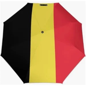 Belgium Flag Series Clear Printed Pattern Fully Automatic Folding Umbrella