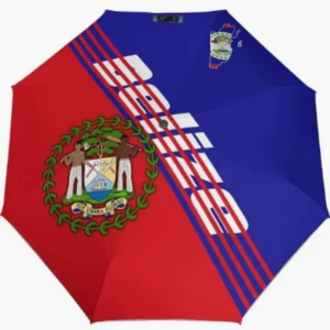 Belize National Flag Emblem Pattern Lightweight Fully Automatic Folding Umbrella Rainproof Sunproof