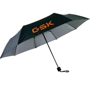 Best Selling 22 Inch Manual Three-Fold Black Umbrella with Customized Logo Print Promotional Umbrella