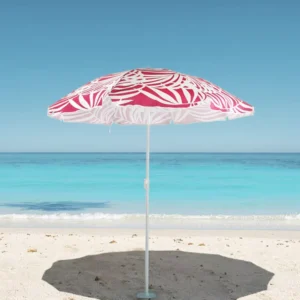 Big Beach Sun Umbrella Manual Straight Umbrella Minimalist Polyester 175cm Diameter Travel Use
