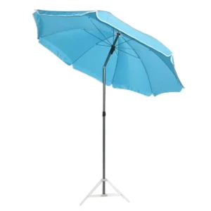 Big Size Manual Minimalist Beach Umbrella with Tilt 2m Diameter Metal Shaft for Outdoor Use