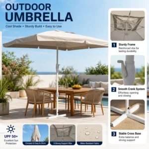 Big Size Outdoor Parasol Patio Umbrella for Garden Hotel Beach Club Terrace