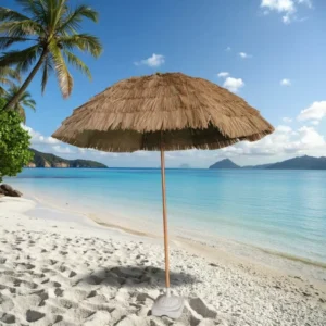 Big Size Sun Rain Parasols Umbrellas Outdoor Double Layers Waterproof Windproof Simulated Straw Beach Umbrella with Logo