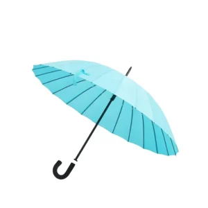 Big Walking Black Lip Logo Print Windproof Wooden Stick Umbrella