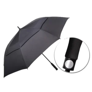 Black Auto Open Air Vented Golf Umbrella with No Metal