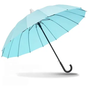 Black Automatic Straight Plastic Handle Car Stick Umbrella with Plastic Cup