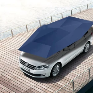 Black Electric Automatic Car Top Sun Shade Umbrella Wind-Resistant Wireless Remote Control
