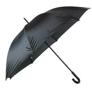 Black Polyester Stick Umbrella Manual Open Straight Golf Umbrella Large Size