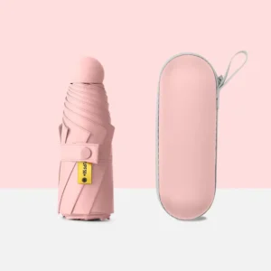 Black Small Capsule Folding Umbrella for Sun Protection