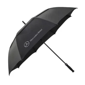Black automatic waterproof golf umbrella with logo printing