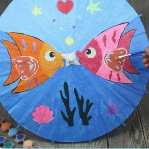 Blank White Paper Umbrella, DIY Hand-Painted Reusable Craft, 20-60 cm