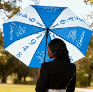 Blue Automatic Folding Sorority Umbrella