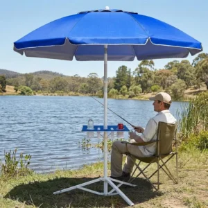 Blue Waterproof UPF 50+ Silver Canopy Sun Shade with Foldable Table for Outdoor Sports Events