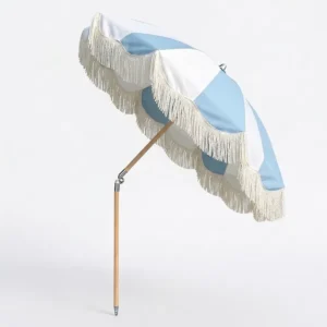 Bohemian Fringe Tassel Beach Parasol Wind Resistant Outdoor Patio Umbrella