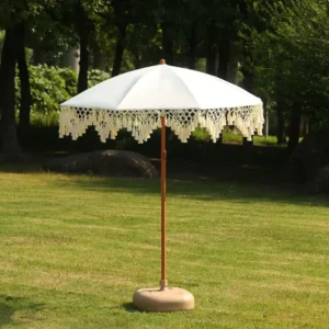 Boho Macrame Tassel Outdoor Patio Beach Garden Parasol Umbrella