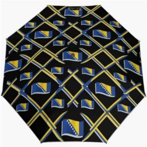 Bosnia and Herzegovina Flag Series Fully Automatic Folding Umbrella