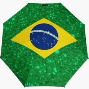 Brazil National Flag Themed Fully Automatic Folding Umbrella