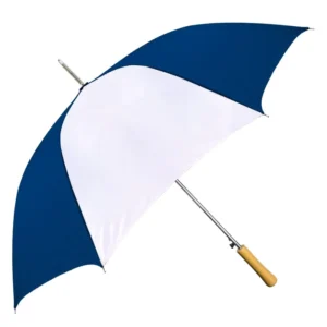 Bright Color Factory Rain Waterproof Straight Semi Automatic Golf Umbrella with Wooden Handle