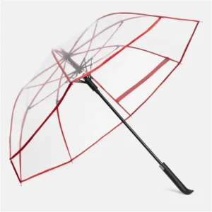 Bright Colour Transparent POE/PVC Semi-Automatic 103cm Alloy-Rib Umbrella