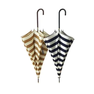 British-Style Ultra-Light Anti-UV Striped Straight Umbrella for Men and Women