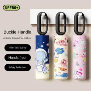 Buckle 6 Ribs Children’s Cartoon Rounded Safety Edge Strip Boys Girls Primary School Students Sun&Rain Kids Umbrella Manual