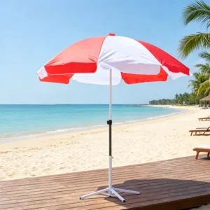 Bulk Supply 1 1.2m Outdoor Sun Umbrella Windproof UV Protection Economy Beach Parasol for Seaside Market Stall