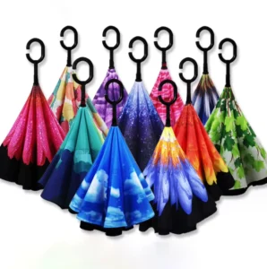 C-Handle Automatic Windproof Reverse Inverted Umbrella