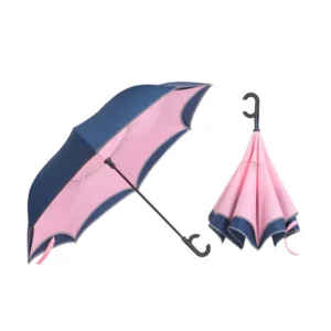 C-Shape Reverse Umbrella, Waterproof Windproof, Pongee Material, Straight Pattern, Manual Opening