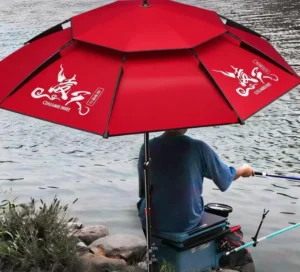 CWFU01 2.4m Thick Double Layer Windproof Sunblock Fishing Folding Umbrella Carp Fishing Shelter Brolly Umbrella