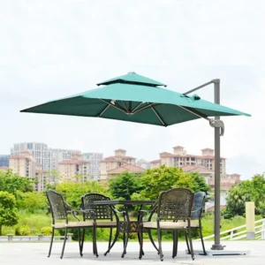 Cafe Outdoor Patio Furniture Beach Side Restaurant Large Parasol Garden Umbrella with Base