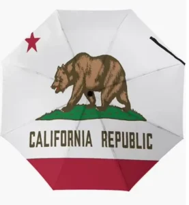 California US State Flag Umbrella, Waterproof, Auto Open and Close, UV Coating