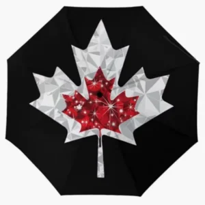 Canada National Flag Emblem Pattern Folding Fully Automatic Rainproof Sunproof Umbrella
