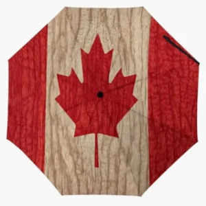 Canada National Flag Emblem Pattern Folding Fully Automatic Rainproof Sunproof Umbrella