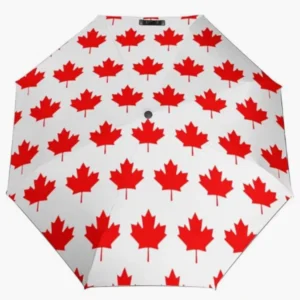 Canada National Flag Emblem Pattern Folding Fully Automatic Rainproof Sunproof Umbrella