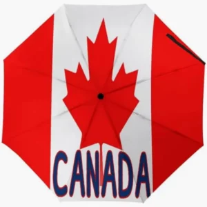 Canada National Flag Emblem Pattern Folding Fully Automatic Rainproof Sunproof Umbrella