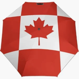 Canada National Flag Emblem Pattern Print Fully Automatic Folding Umbrella Rainproof Sunproof Umbrella