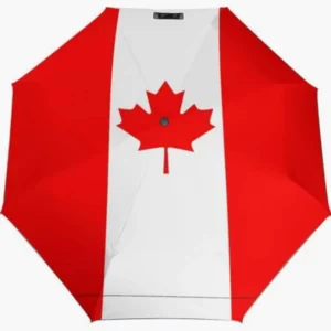 Canada National Flag Pattern Fully Automatic Folding Rainproof Sunproof Umbrella