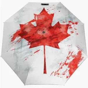 Canada National Flag Pattern Fully Automatic Folding Rainproof Sunproof Umbrella