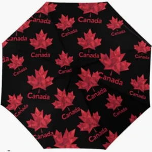 Canada National Flag Pattern Fully Automatic Folding Rainproof Sunproof Umbrella