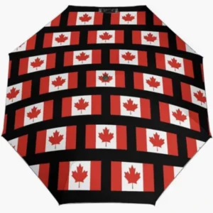 Canada National Flag Pattern Fully Automatic Folding Rainproof Sunproof Umbrella