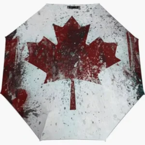 Canada National Flag Pattern Print Fully Automatic Folding Umbrella Rainproof Sunproof