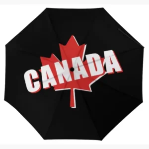 Canada National Flag Pattern Print Fully Automatic Folding Umbrella Rainproof Sunproof