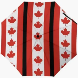 Canada National Flag Pattern Print Fully Automatic Folding Umbrella Rainproof Sunproof