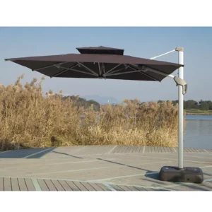 Cantilever Parasol 3x3m 3x4m with LED Lights and Power Bank