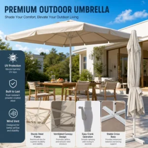Cantilever Patio Umbrella For Hotel Pool Deck Outdoor Venue Resort Backyard